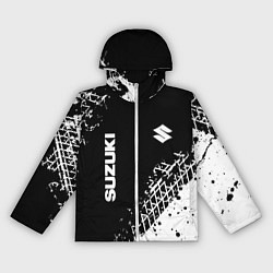 Ветровка с капюшоном женская Сузуки: следы от шин, цвет: 3D-белый