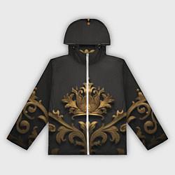 Ветровка с капюшоном женская Объемная золотая корона с узорами, цвет: 3D-белый