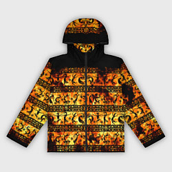 Ветровка с капюшоном женская Кокопелли - танцы в огне, цвет: 3D-черный