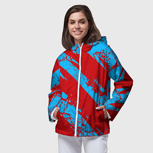 Женская ветровка Абстрактный узор с концепцией / 3D-Белый – фото 3