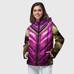 Ветровка с капюшоном женская Текстурная кожа в космическом стиле, цвет: 3D-черный — фото 2