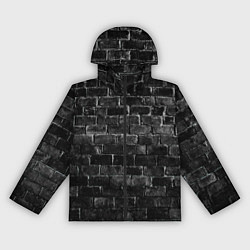Ветровка с капюшоном женская Текстура темного кирпича, цвет: 3D-черный