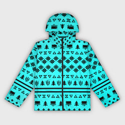 Ветровка с капюшоном женская Ведьмак зимний паттерн, цвет: 3D-черный