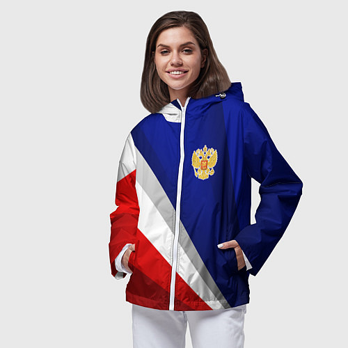 Женская ветровка Россия - униформа федерации / 3D-Белый – фото 3