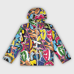 Ветровка с капюшоном женская Буква т в граффити, цвет: 3D-белый