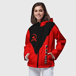 Ветровка с капюшоном женская СССР место рождения краски, цвет: 3D-черный — фото 2