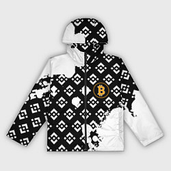 Ветровка с капюшоном женская Bitcoin pattern binance, цвет: 3D-черный