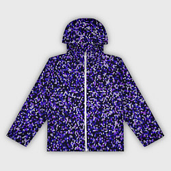 Ветровка с капюшоном женская Мелкая мозаика паттерн фиолетовый, цвет: 3D-белый