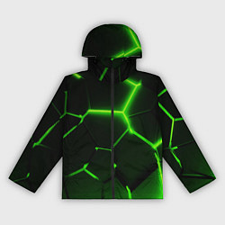 Женская ветровка Темные зеленые неоновые плиты в разломе