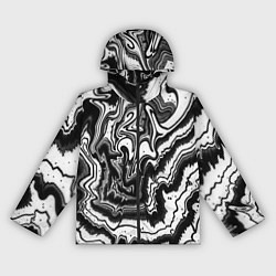 Ветровка с капюшоном женская Черно-белая абстракция суминагаши, цвет: 3D-черный