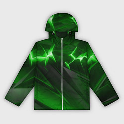 Женская ветровка Яркая зеленая объемная абстракция