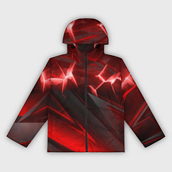 Ветровка с капюшоном женская Яркая красная объемная абстракция, цвет: 3D-черный