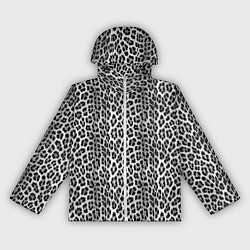 Ветровка с капюшоном женская Черно-белая шкура леопарда, цвет: 3D-белый