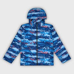 Ветровка с капюшоном женская Яркий абстрактный рисунок для спорта, цвет: 3D-черный