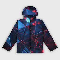 Ветровка с капюшоном женская Абстрактные треугольные элементы, цвет: 3D-белый