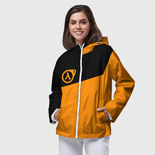 Женская ветровка Half life orange game / 3D-Белый – фото 3