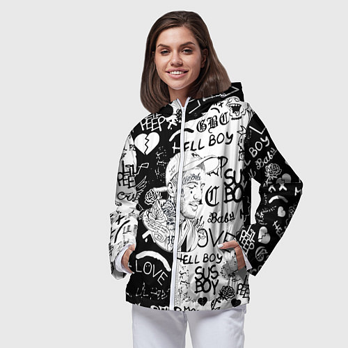 Женская ветровка Lii Peep pattern rap / 3D-Белый – фото 3