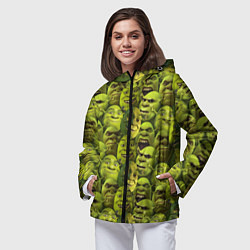 Ветровка с капюшоном женская Шрек - паттерн, цвет: 3D-черный — фото 2