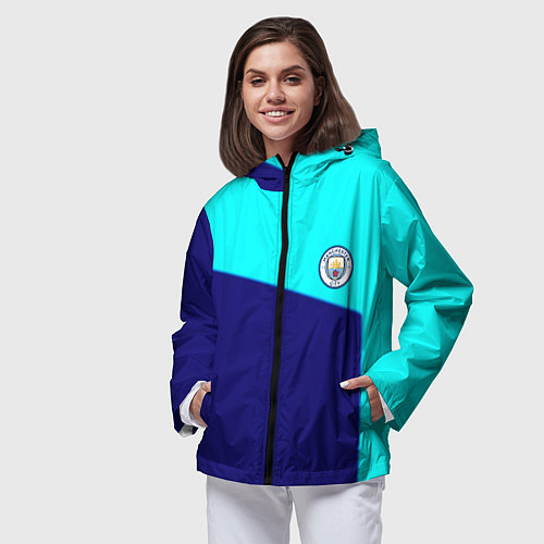 Женская ветровка Манчестер сити геометрия спорт / 3D-Черный – фото 3