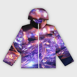 Ветровка с капюшоном женская Плавление абстрактных блестящих камней, цвет: 3D-белый