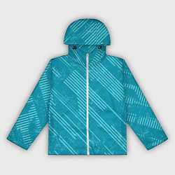 Ветровка с капюшоном женская Абстракция светлые линии на зеленом фоне, цвет: 3D-белый