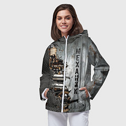 Ветровка с капюшоном женская Механик железный, цвет: 3D-белый — фото 2