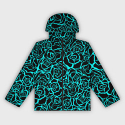 Ветровка с капюшоном женская Черные розы паттерн, цвет: 3D-черный