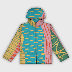 Ветровка с капюшоном женская Абстрактный пейзаж, цвет: 3D-черный