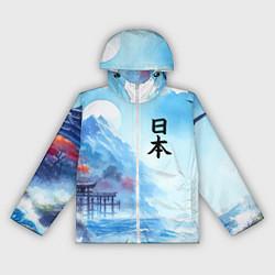 Ветровка с капюшоном женская Японский морской пейзаж - нейроарт, цвет: 3D-белый