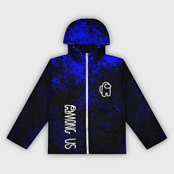 Ветровка с капюшоном женская Among us краски синий, цвет: 3D-белый