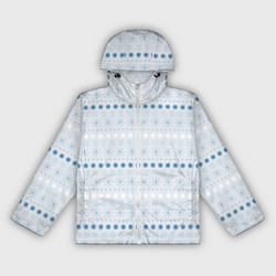 Ветровка с капюшоном женская Светлый паттерн со снежинками, цвет: 3D-белый