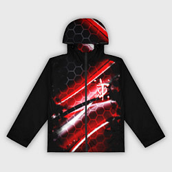 Ветровка с капюшоном женская Doom logo game, цвет: 3D-черный