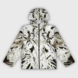 Ветровка с капюшоном женская Black and white abstraction, цвет: 3D-черный