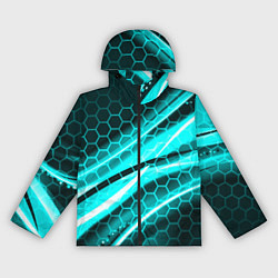 Ветровка с капюшоном женская Неоновая броня абстракция, цвет: 3D-черный