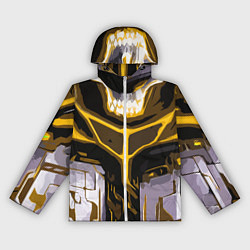 Ветровка с капюшоном женская Yellow stripes on a black and white background, цвет: 3D-белый