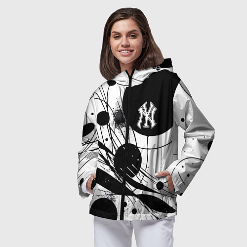 Женская ветровка New York Yankees baseball team - abstraction / 3D-Черный – фото 3