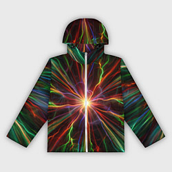 Ветровка с капюшоном женская Абстрактная энергия, цвет: 3D-белый
