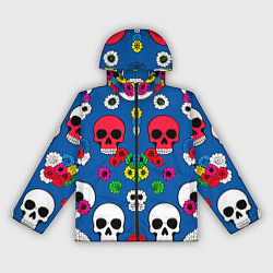 Ветровка с капюшоном женская Паттерн из цветных черепков муэрто - нейроарт, цвет: 3D-черный