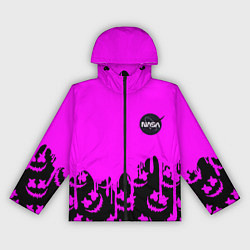 Ветровка с капюшоном женская Marshmello neon nasa, цвет: 3D-черный