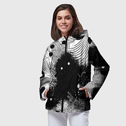 Ветровка с капюшоном женская Призрак застигнутый врасплох - нейроарт, цвет: 3D-черный — фото 2