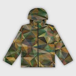 Ветровка с капюшоном женская Милитари абстракция стекло, цвет: 3D-черный
