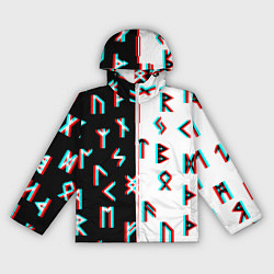 Ветровка с капюшоном женская Doom glitch pattern, цвет: 3D-белый