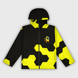 Ветровка с капюшоном женская Амонг ас текстура броня, цвет: 3D-черный