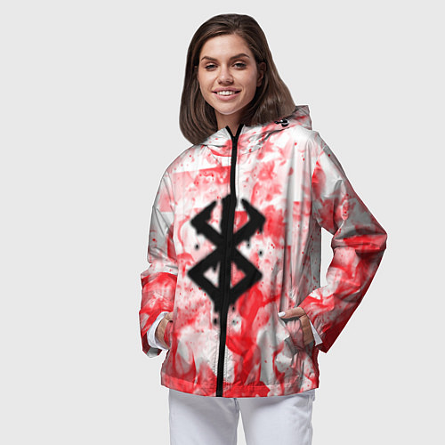 Женская ветровка Берсерк лого в огне / 3D-Черный – фото 3