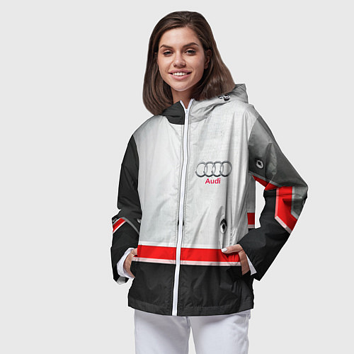 Женская ветровка Audi metal sport / 3D-Белый – фото 3
