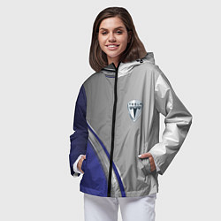 Ветровка с капюшоном женская Tesla abstraction auto, цвет: 3D-черный — фото 2