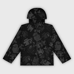 Ветровка с капюшоном женская Among us персонажи на черном, цвет: 3D-черный