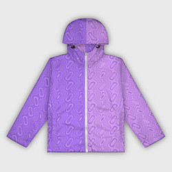 Ветровка с капюшоном женская Фиолетовые и розовые волны, цвет: 3D-белый