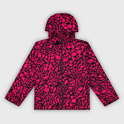Ветровка с капюшоном женская Чёрно-розовый полосочки, цвет: 3D-черный
