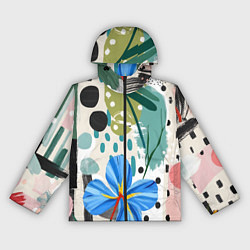 Женская ветровка Цветы горошек абстракция